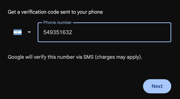 Fill your phone number.