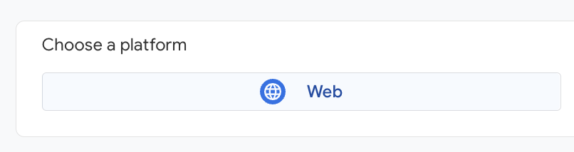 Select 'Web' platform.